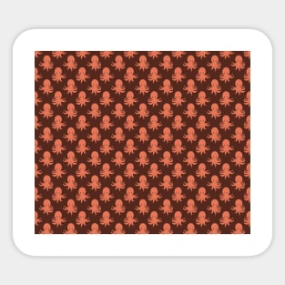 Orange Octopus Pattern Sticker